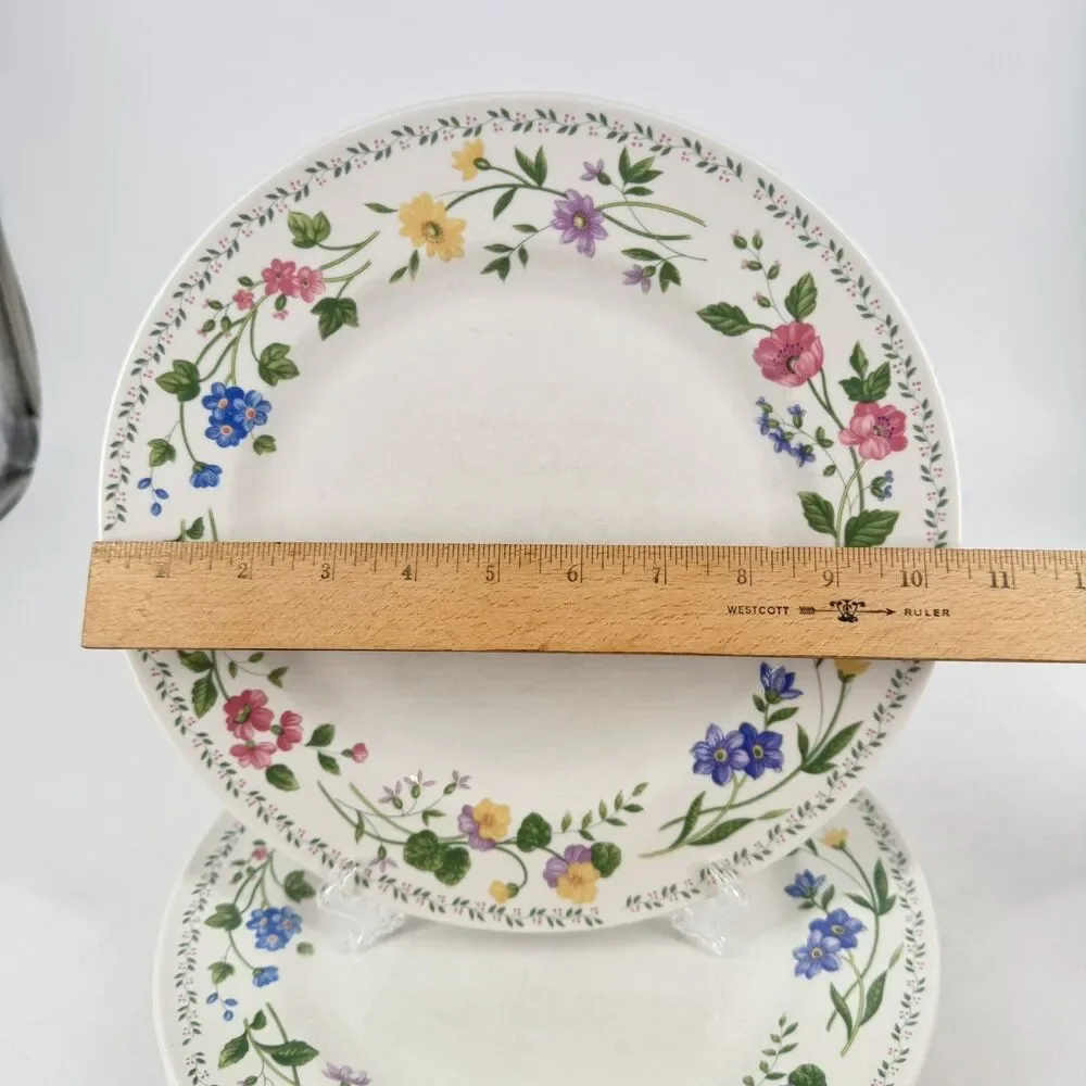Vintage 1993 Farberware English Garden #225 Set of 4 Dinner Plates 10 1/2”